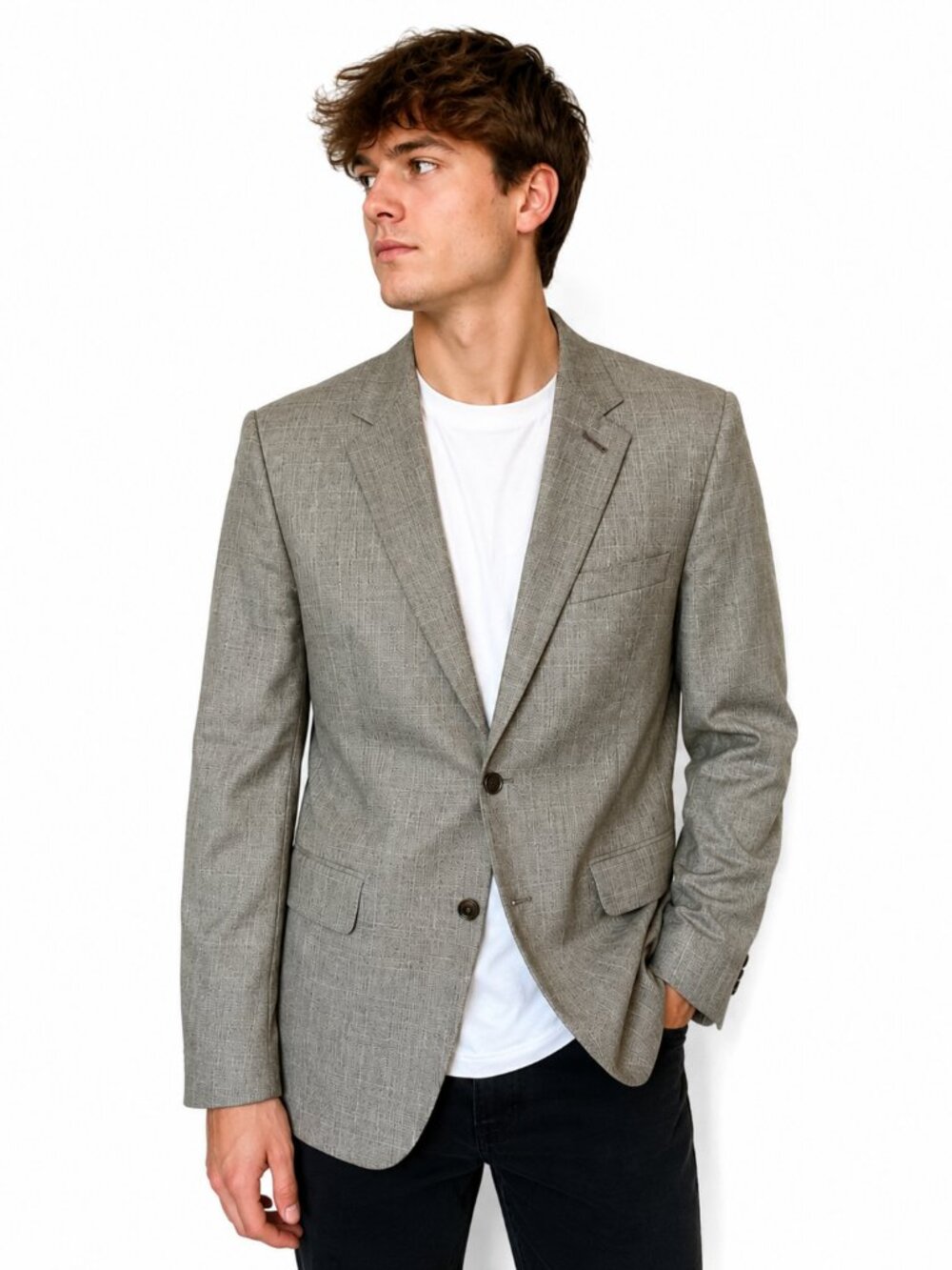 Paul Smith 40R Soho Gray Check 100% Wool Soft Shoulder Blazer Jacket Sport Coat
